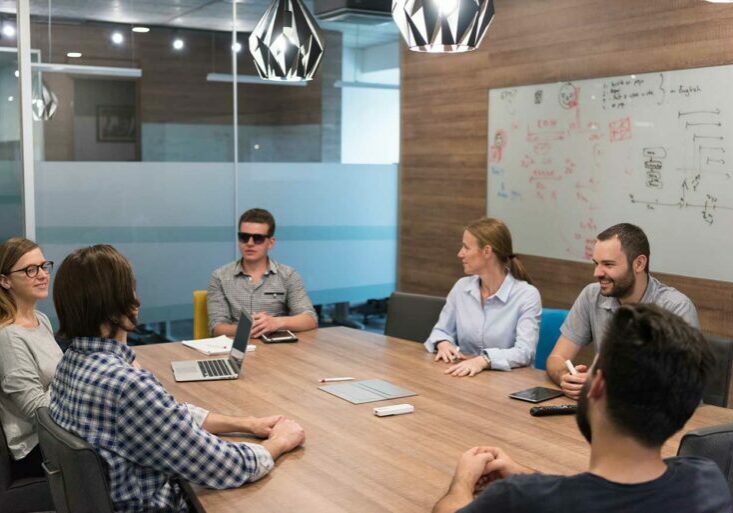 Group of people having a meeting