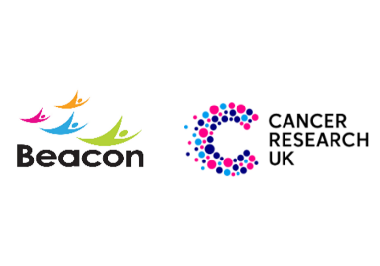 Cancer research UK and Beacon Vision logo deck